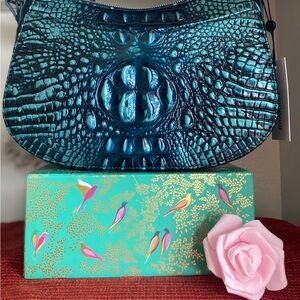BRAHMIN… NWT SHAYNA CROSSBODY HANDBAG IRIDESCENT TEAL